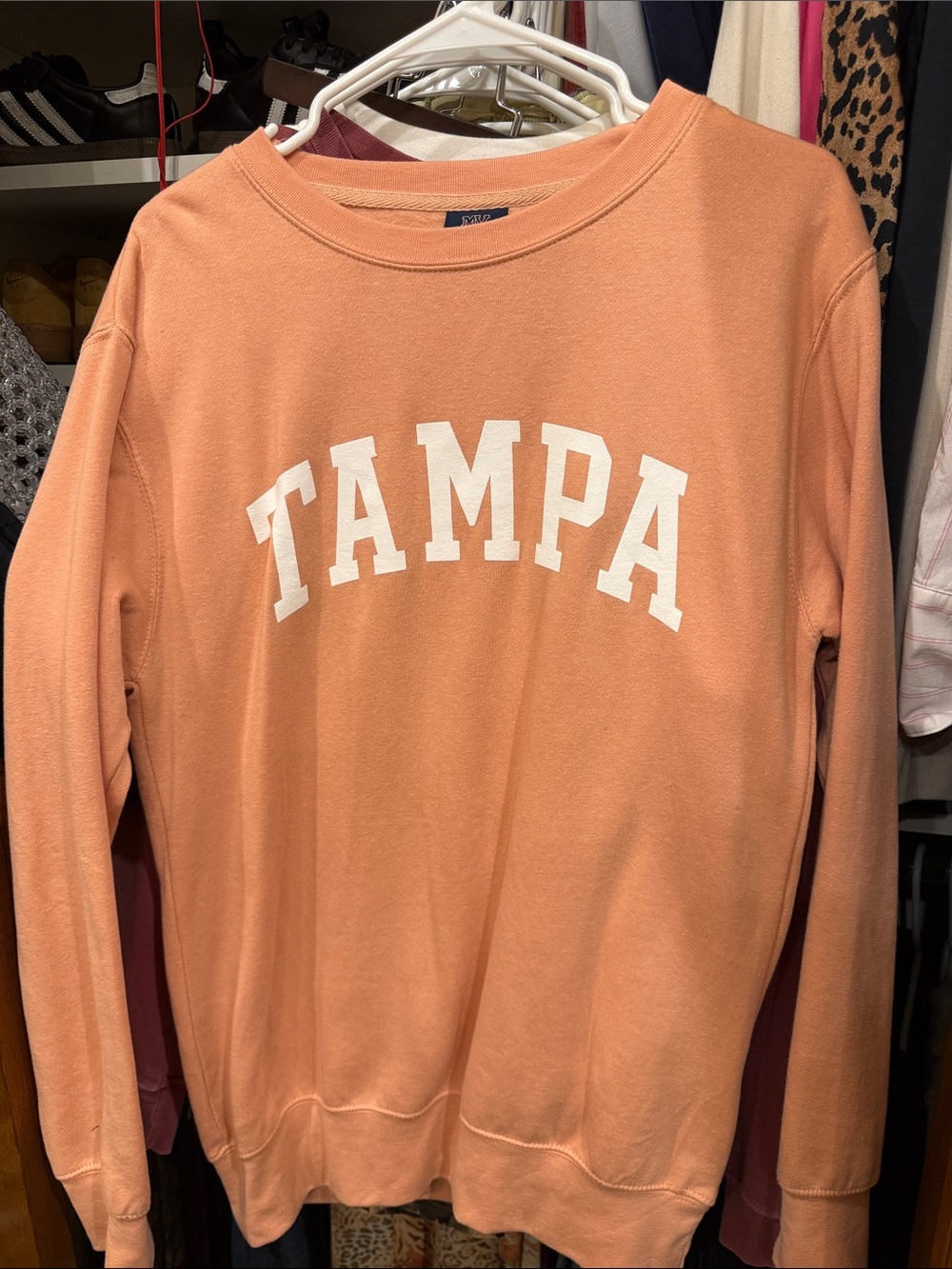 MV Sport Peach Crewneck Sweatshirt with Tampa Print